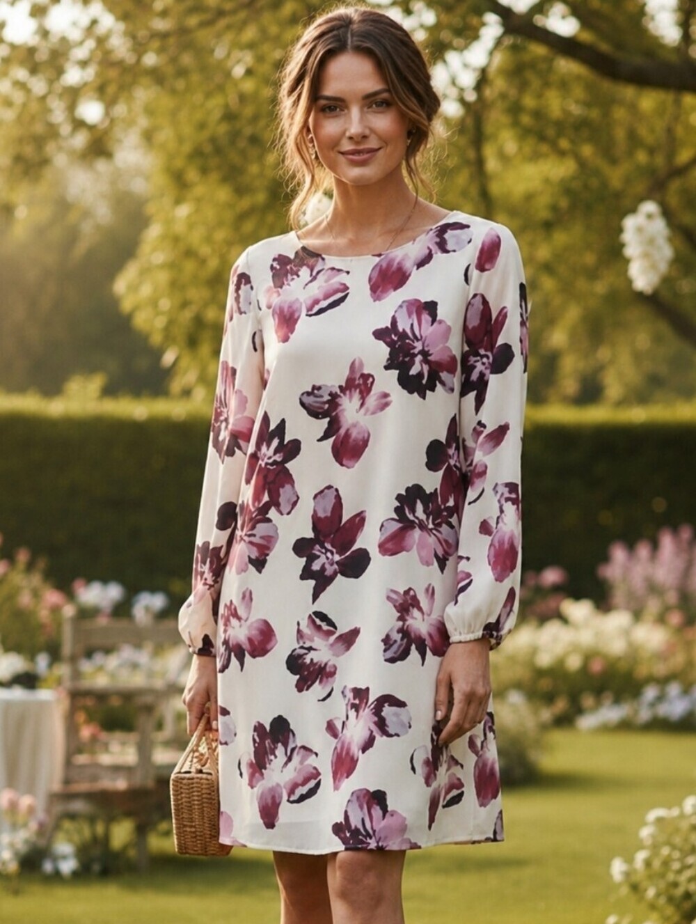 NWOT Dex Floral Print Long Sleeve Mini Dress